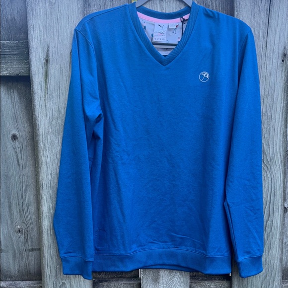 Arnold Palmer/Puma V-Neck Sweater in Vibrant Blue NWT! - Picture 1 of 14